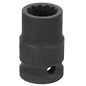 HARFINGTON 12-Point Impact Socket 1/2 Inch Drive 14mm Metric Cr-V Shallow Impact Socket Nut Driver Wrench for Auto Repair
