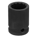 HARFINGTON 12-Point Impact Socket 1/2" Drive 18mm Cr-V Shallow Socket