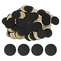 HARFINGTON 200pcs Round Adhesive Felt Circles, 38mm 1.5" Pre Cut Felt Craft Stickers Non-Woven Mini Felt Fabric Circles for DIY Sewing Handcraft Cut Projects Craft Finishing, Black