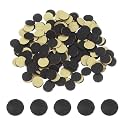 HARFINGTON 200pcs Round Adhesive Felt Circles, 15mm 5/8" Pre Cut Felt Craft Stickers Non-Woven Mini Felt Fabric Circles for DIY Sewing Handcraft Cut Projects Craft Finishing, Black