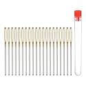 HARFINGTON 20pcs Large Eye Blunt Sewing Needles 2mm Dia Darning Needles Stainless Steel Tapestry Needles Yarn Knitting Needles with Storage Tube for Crochet, Leather Work, 2.36Inch, Golden