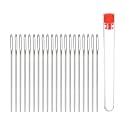 HARFINGTON 20pcs Large Eye Blunt Sewing Needles 1.25mm Dia Darning Needles Stainless Steel Tapestry Needles Yarn Knitting Needles with Storage Tube for Crocheting, Leather Working, 2Inch