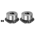 HARFINGTON 2pcs Bevel Gear 2M 20 Teeth 17mm Shaft Hole 1:1 Tapered Bevel Pinion Gear 45# Steel 2 Module 90 Degree Steering Gear, for Hardware Mechanical Rotation, with 5mm Keyway