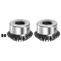 HARFINGTON 2pcs Bevel Gear 2M 20 Teeth 14mm Shaft Hole 1:1 Tapered Bevel Pinion Gear 45# Steel 2 Module 90 Degree Steering Gear, for Hardware Mechanical Rotation, with 5mm Keyway