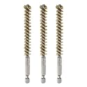 HARFINGTON 3pcs Brass Bore Brush 10mm Dia Cleaning Wire Brush with Handle 1/4 Inch Hex Shank for Tubes, Ports, Bearings