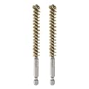 HARFINGTON 2pcs Brass Bore Brush 10mm Dia Cleaning Wire Brush with Handle 1/4 Inch Hex Shank for Tubes, Ports, Bearings