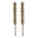 HARFINGTON 2pcs Brass Bore Brush 15mm Dia Cleaning Wire Brush with Handle 1/4 Inch Hex Shank for Tubes, Ports, Bearings