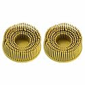 HARFINGTON 2pcs Bristle Disc 2" 80 Grit R-Type Abrasive Brush Coarse Bristle Disc Deburring Electric Disc Brush Attachment Abrasive Coating Removal Disc for Metal, Yellow