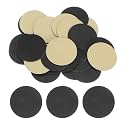 HARFINGTON 30pcs Round Adhesive Felt Circles, 50mm 2" Pre Cut Felt Craft Stickers Non-Woven Mini Felt Fabric Circles for DIY Sewing Handcraft Cut Projects Craft Finishing, Black