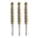 HARFINGTON 3pcs Brass Bore Brush 12mm Dia Cleaning Wire Brush with Handle 1/4 Inch Hex Shank for Tubes, Ports, Bearings