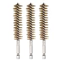 HARFINGTON 3pcs Brass Bore Brush 19mm Dia Cleaning Wire Brush with Handle 1/4 Inch Hex Shank for Tubes, Ports, Bearings