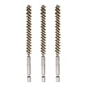 HARFINGTON 3pcs Brass Bore Brush 8mm Dia Cleaning Wire Brush with Handle 1/4 Inch Hex Shank for Tubes, Ports, Bearings