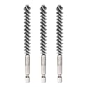 HARFINGTON 3pcs Stainless Steel Bore Brush 10mm Dia Cleaning Wire Brush with Handle 1/4 Inch Hex Shank for Tubes, Ports, Bearings