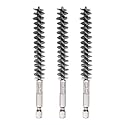 HARFINGTON 3pcs Stainless Steel Bore Brush 12mm Dia Cleaning Wire Brush with Handle 1/4 Inch Hex Shank for Tubes, Ports, Bearings
