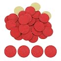 HARFINGTON 48pcs Adhesive Felt Circles 25mm 0.98" Red