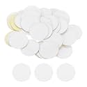 HARFINGTON 48pcs Round Adhesive Felt Circles, 40mm 1-1/2" Pre Cut Felt Craft Stickers Non-Woven Mini Felt Fabric Circles for DIY Sewing Handcraft Cut Projects Craft Finishing, White