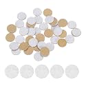 HARFINGTON 48pcs Round Adhesive Felt Circles, 13mm 1/2" Pre Cut Felt Craft Stickers Non-Woven Mini Felt Fabric Circles for DIY Sewing Handcraft Cut Projects Craft Finishing, White