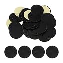 HARFINGTON 48pcs Round Adhesive Felt Circles, 50mm 2" Pre Cut Felt Craft Stickers Non-Woven Mini Felt Fabric Circles for DIY Sewing Handcraft Cut Projects Craft Finishing, Black