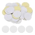 HARFINGTON 48pcs Round Adhesive Felt Circles, 45mm 1-3/4" Pre Cut Felt Craft Stickers Non-Woven Mini Felt Fabric Circles for DIY Sewing Handcraft Cut Projects Craft Finishing, White