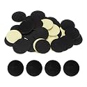 HARFINGTON 48pcs Round Adhesive Felt Circles, 38mm 1-1/2" Pre Cut Felt Craft Stickers Non-Woven Mini Felt Fabric Circles for DIY Sewing Handcraft Cut Projects Craft Finishing, Black