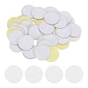 HARFINGTON 48pcs Round Adhesive Felt Circles, 35mm 1-3/8" Pre Cut Felt Craft Stickers Non-Woven Mini Felt Fabric Circles for DIY Sewing Handcraft Cut Projects Craft Finishing, White