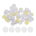 HARFINGTON 48pcs Round Adhesive Felt Circles, 15mm 5/8" Pre Cut Mini Felt Fabric Circles for DIY Sewing Handcraft Projects, White