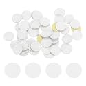 HARFINGTON 48pcs Round Adhesive Mini Felt Circles, 12mm 15/32" Pre Cut Craft Stickers, Non-Woven Fabric Circles for DIY Sewing Handcraft Projects, White