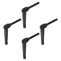 HARFINGTON 4pcs Adjustable Clamping Lever Handles M8 x 70mm Male Thread Bolt Knobs Rotating Screw Locking Quick Release Ratchet Push Button Handle, Black