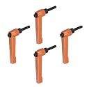 HARFINGTON 4pcs Adjustable Clamping Lever Handles M5 x 25mm Male Thread Bolt Knobs Rotating Screw Locking Quick Release Ratchet Push Button Handle, Orange