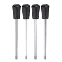 HARFINGTON 4pcs Clamping Handles M10 Thread 185mm (7.3") Length Chrome Plated Revolving Crank Handle Grip Handwheel Screw Stem for Lathe Machine
