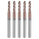 HARFINGTON 5Pcs Ball Nose End Mill 4 Flute 3/32" Dia 1/8" Shank Router Bits