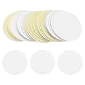 HARFINGTON 50pcs Round Adhesive Felt Circles, 100mm 4" Pre Cut Felt Craft Stickers Non-Woven Mini Felt Fabric Circles for DIY Sewing Handcraft Cut Projects Craft Finishing, White