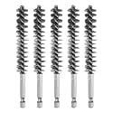 HARFINGTON 5Pcs Bore Brush Stainless Steel 13mm Dia Cleaning Twisted Wire Brush Tube Pipe Cleaner with Handle 1/4 Inch Hex Shank for Tubes, Ports, Bearings