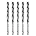 HARFINGTON 5Pcs Bore Brush Stainless Steel 9mm Dia Cleaning Twisted Wire Brush Tube Pipe Cleaner with Handle 1/4 Inch Hex Shank for Tubes, Ports, Bearings