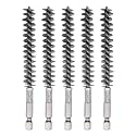 HARFINGTON 5Pcs Bore Brush Stainless Steel 12mm Dia Cleaning Twisted Wire Brush Tube Pipe Cleaner with Handle 1/4 Inch Hex Shank for Tubes, Ports, Bearings
