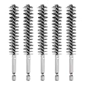 HARFINGTON 5Pcs Bore Brush Stainless Steel 15mm Dia Cleaning Twisted Wire Brush Tube Pipe Cleaner with Handle 1/4 Inch Hex Shank for Tubes, Ports, Bearings