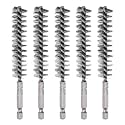 HARFINGTON 5Pcs Bore Brush Stainless Steel 16mm Dia Cleaning Twisted Wire Brush Tube Pipe Cleaner with Handle 1/4 Inch Hex Shank for Tubes, Ports, Bearings