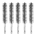 HARFINGTON 5Pcs Bore Brush Stainless Steel 18mm Dia Cleaning Twisted Wire Brush Tube Pipe Cleaner with Handle 1/4 Inch Hex Shank for Tubes, Ports, Bearings