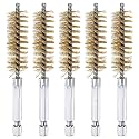 HARFINGTON 5Pcs Brass Bore Brush 16mm Dia 4" Long Cleaning Twisted Wire Brush with Handle 1/4" Hex Shank for Tubes, Ports, Bearings