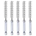 HARFINGTON 5Pcs Nylon Bore Brush 11mm Dia 4" Long Cleaning Twisted Wire Brush with Handle 1/4" Hex Shank for Tubes, Ports, Bearings