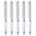 HARFINGTON 5Pcs Nylon Bore Brush 12mm Dia 4" Long Cleaning Twisted Wire Brush with Handle 1/4" Hex Shank for Tubes, Ports, Bearings