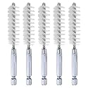 HARFINGTON 5Pcs Nylon Bore Brush 14mm Dia 4" Long Cleaning Twisted Wire Brush with Handle 1/4" Hex Shank for Tubes, Ports, Bearings