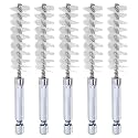 HARFINGTON 5Pcs Nylon Bore Brush 15mm Dia 4" Long Cleaning Twisted Wire Brush with Handle 1/4" Hex Shank for Tubes, Ports, Bearings