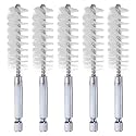 HARFINGTON 5Pcs Nylon Bore Brush 17mm Dia 4" Long Cleaning Twisted Wire Brush with Handle 1/4" Hex Shank for Tubes, Ports, Bearings
