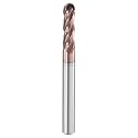 HARFINGTON Ball Nose End Mill 4 Flute 11/64" Diameter 3/16" Shank Tungsten Carbide TiAlN Coated Spiral CNC Router Bits 5/8" Cutting Length Single End Ball for Carving Engraving Grinding