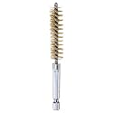 HARFINGTON Brass Bore Brush 12mm Dia 4" Long Cleaning Twisted Wire Brush with Handle 1/4" Hex Shank for Tubes, Ports, Bearings