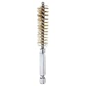 HARFINGTON Brass Bore Brush 13mm Dia 4" Long Cleaning Twisted Wire Brush with Handle 1/4" Hex Shank for Tubes, Ports, Bearings