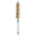 HARFINGTON Brass Bore Brush 14mm Dia 4" Long Cleaning Twisted Wire Brush with Handle 1/4" Hex Shank for Tubes, Ports, Bearings