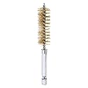 HARFINGTON Brass Bore Brush 15mm Dia 4" Long Cleaning Twisted Wire Brush with Handle 1/4" Hex Shank for Tubes, Ports, Bearings