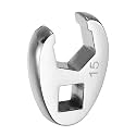 HARFINGTON Drive Crowfoot Wrench 3/8" Drive 15mm Metric Fractional Crowfoot Flare Nut Wrench 40Cr Chrome Plated Open End Crowfoot Wrench for Mechanics Automotive Repair Work